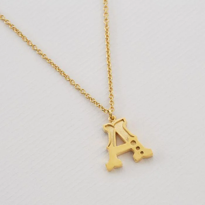 Ladies necklaces floral designs-Alex Monroe 22ct Gold Vermeil Just My Type Letter A Necklace