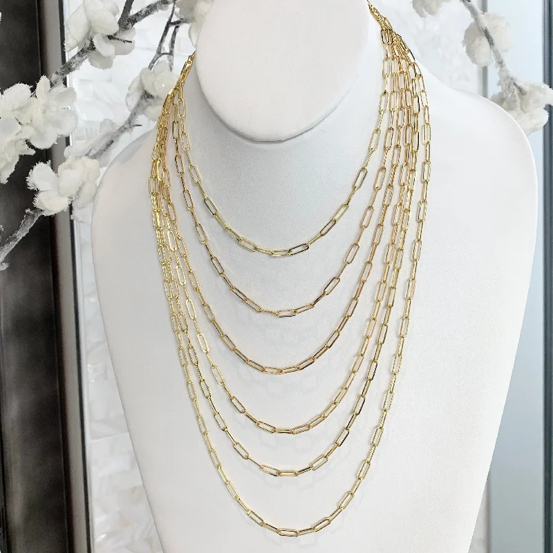 Ladies necklaces vintage appeal-10k Gold Paperclip Chain Necklace