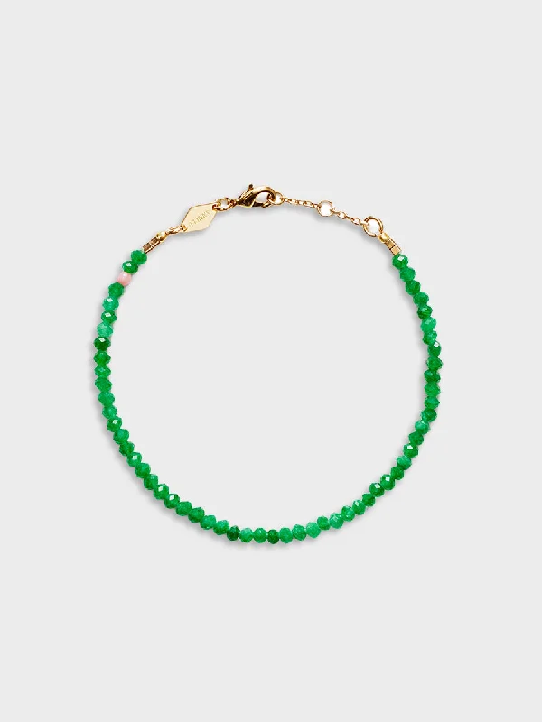 Ladies bracelets titanium options-Tan Line Bracelet in Green Jade