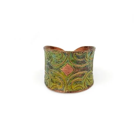 Ladies rings creative designs-Copper patina ring