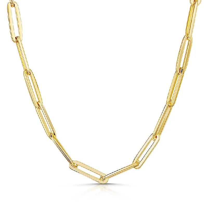 Ladies necklaces youthful flair-Jools Gold Vermeil Paperlink Full Necklace