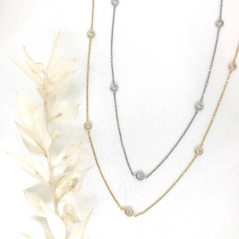 Ladies necklaces minimalist looks-10k Gold Cubic by the Yard Necklace