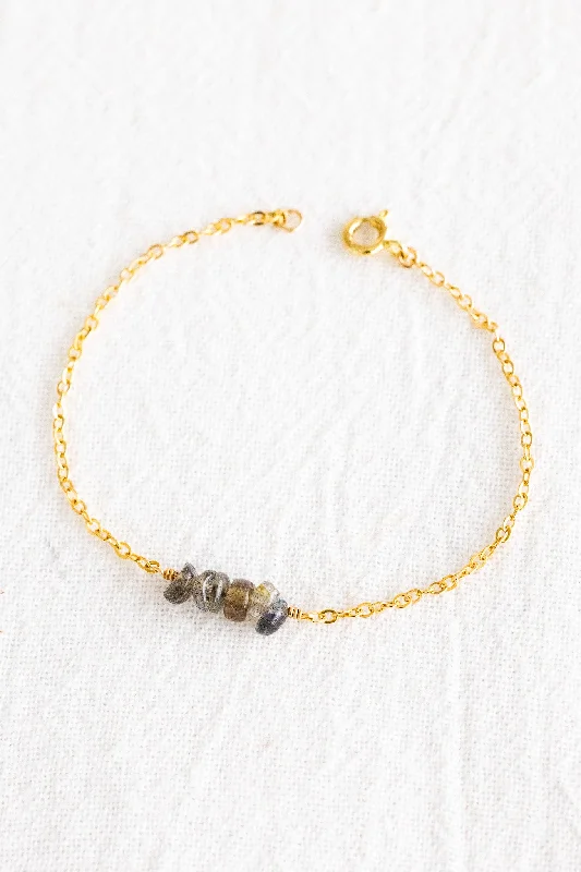 Ladies bracelets charm pieces-Nugget Labradorite Plain Bracelet