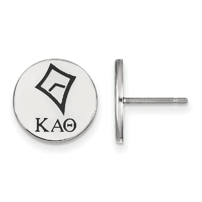 Ladies earrings luxury picks-Sterling Silver Kappa Alpha Theta Enamel Post Earrings