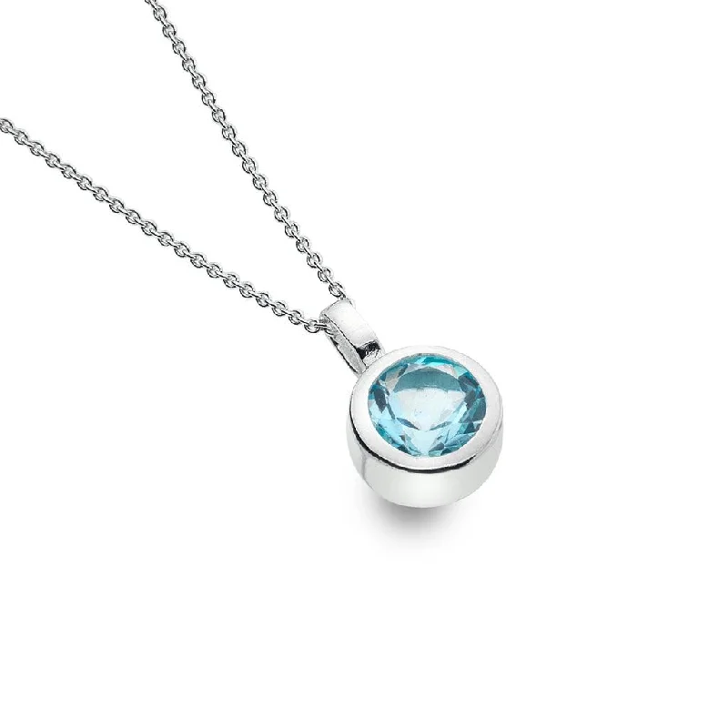 Ladies necklaces budget finds-Sea Gems Blue Topaz Pendant Necklace