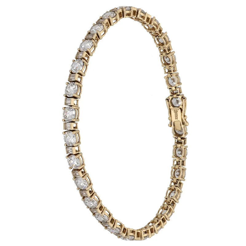 Ladies bracelets limited releases-14ct Gold Cubic Zirconia Line/Tennis Bracelet