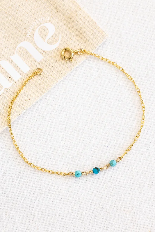 Ladies bracelets holiday gifts-Triple Turquoise Mona Bracelet