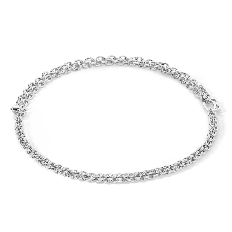 Ladies necklaces girlfriend treats-Coeur De Lion Silver Mesh Chain Necklace