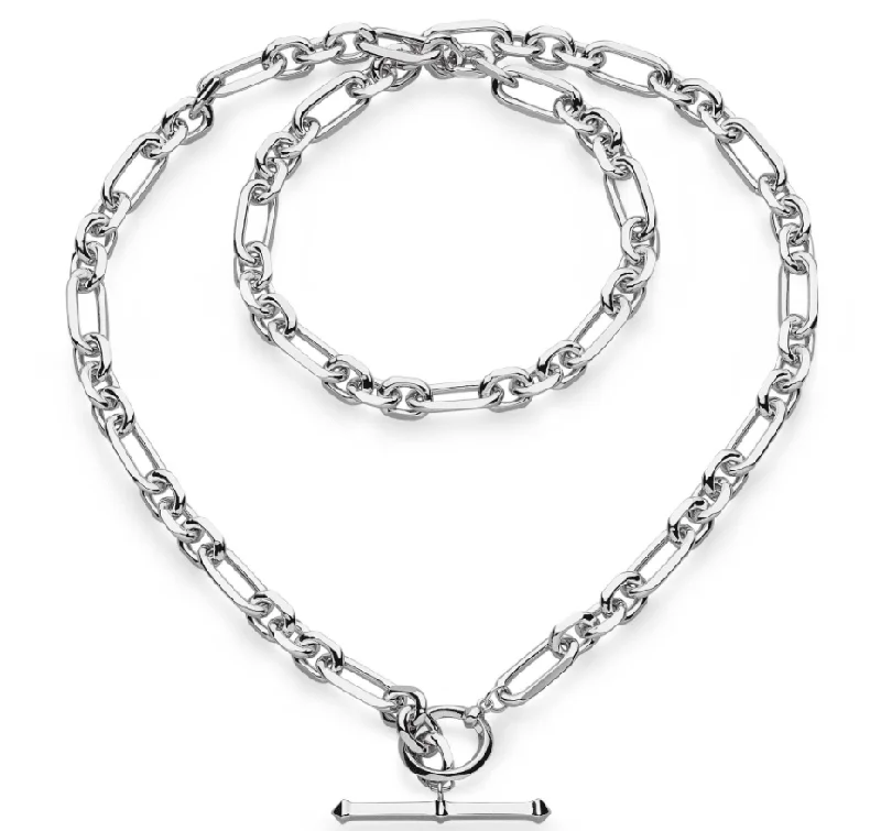 Ladies necklaces buying tips-Kit Heath Revival Astoria Figaro Chain Link T-Bar Necklace