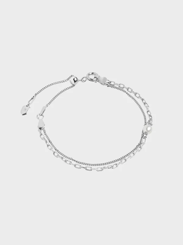 Ladies bracelets natural stones-Cantare Bracelet in Silver