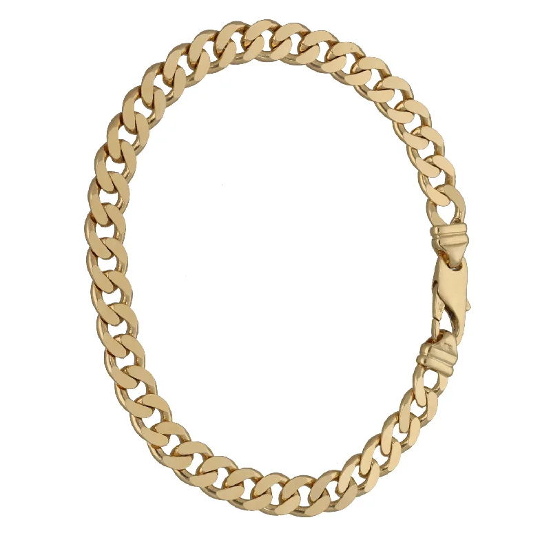 Ladies bracelets cuff trends-9ct Gold Curb Bracelet