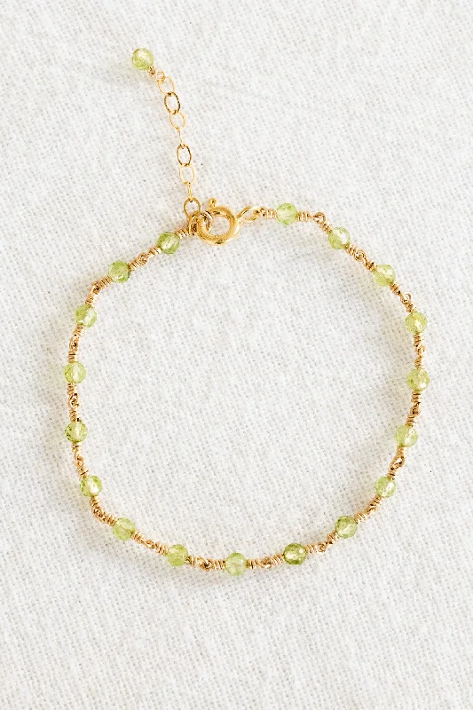 Ladies bracelets sister sets-Peridot Endless Bracelet