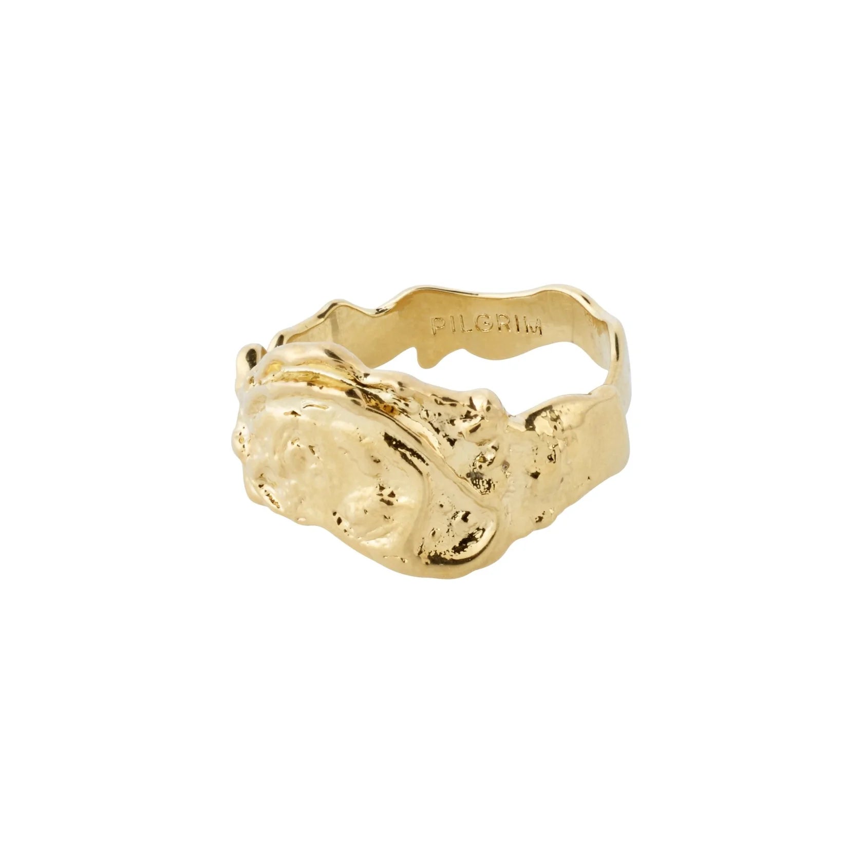 Ladies rings geometric shapes-Blossom Gold Plated Ring