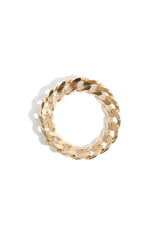 Ladies rings online shopping-Regular Curb Chain Ring in Gold