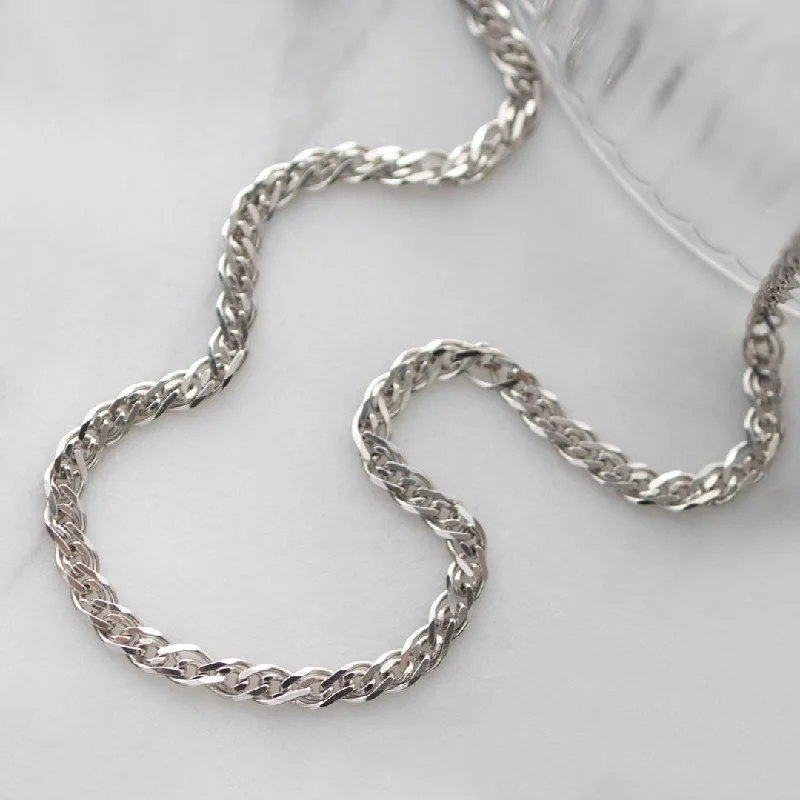 Ladies necklaces natural stones-Kit Heath Silver Revival Diamond Cut Woven Chain Link Necklace