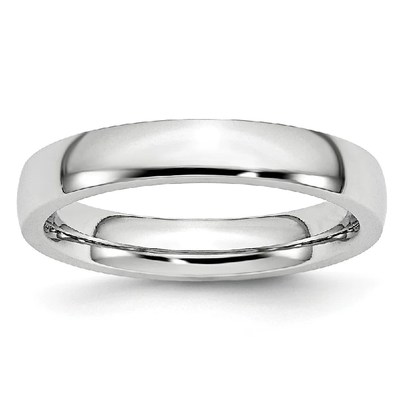 Ladies rings age suitability-4mm Cobalt Polished Domed Standard Fit Band