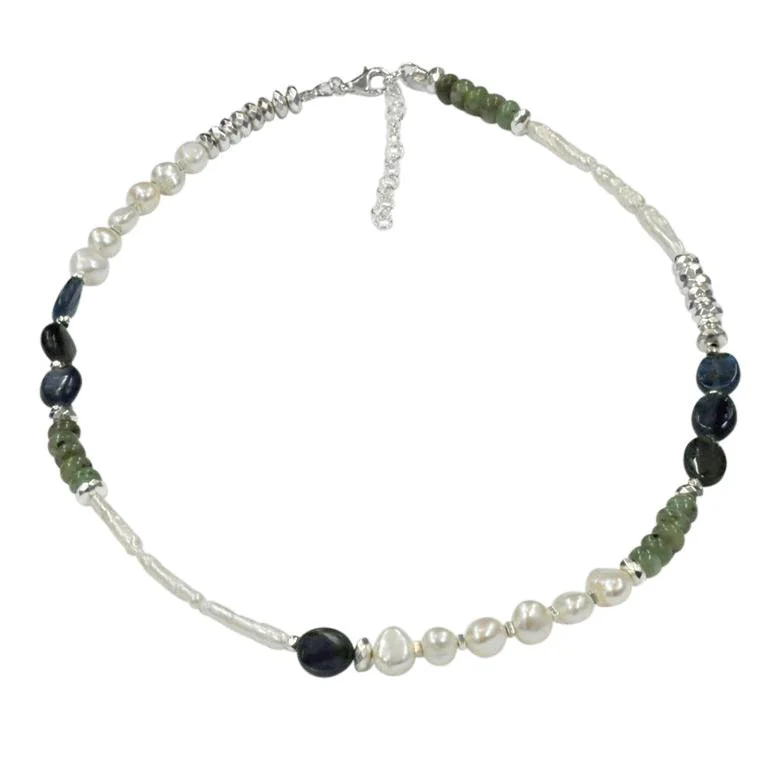 Ladies necklaces elegant designs-Saphirim Multi-Gemstone Necklace