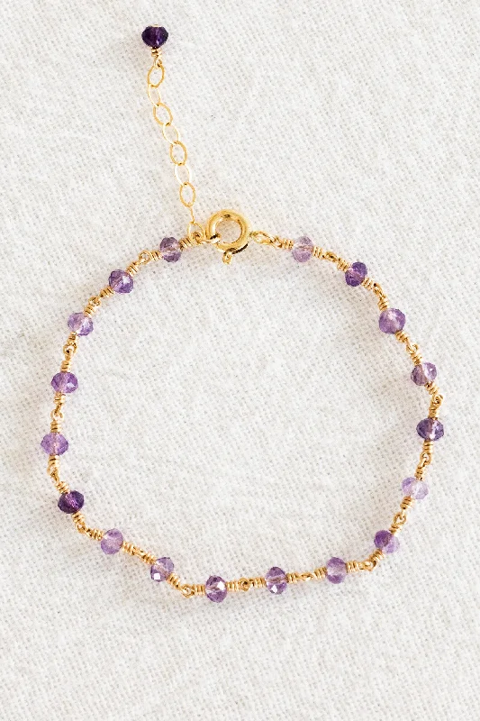 Ladies bracelets anniversary specials-Amethyst Endless Bracelet