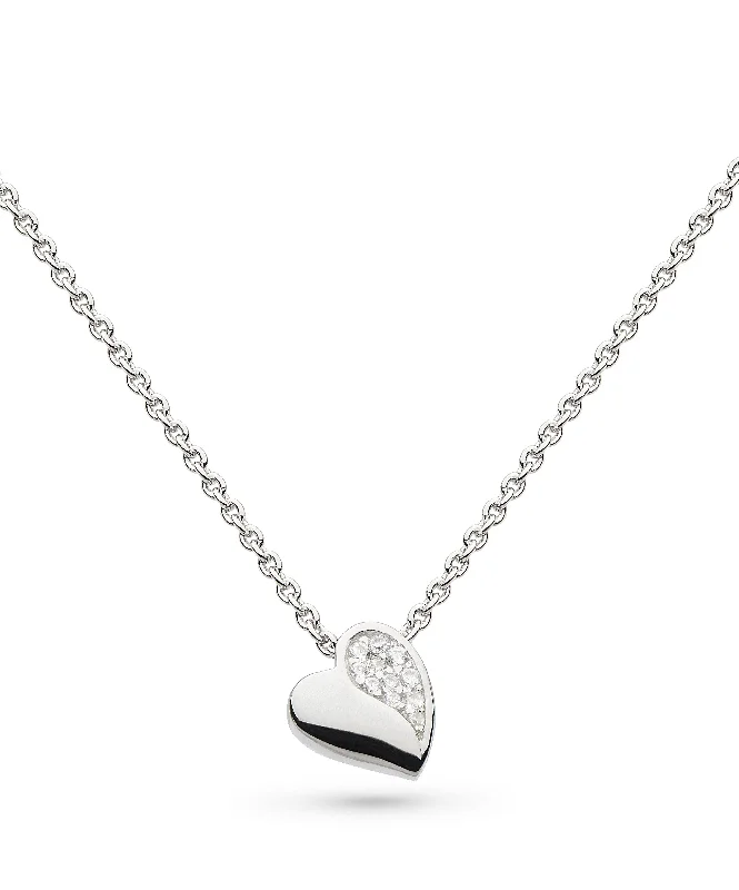 Ladies necklaces buying tips-Kit Heath Miniature Sparkle Sweet Heart Necklace