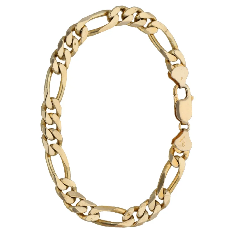 Ladies bracelets stacked styles-9ct Gold Figaro Bracelet