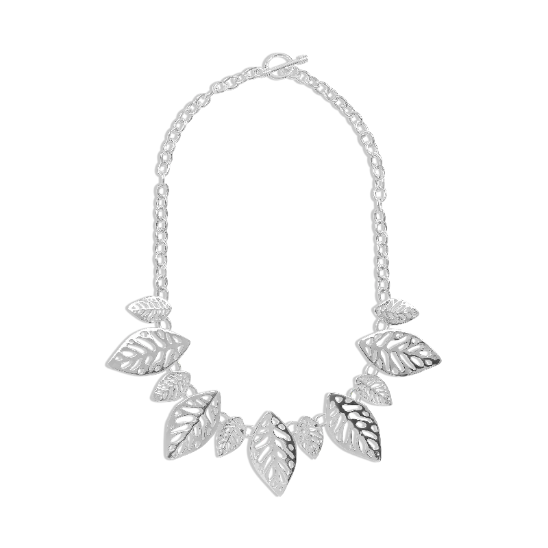 Ladies necklaces budget finds-Sterling Silver Sculptured Leaf Necklace