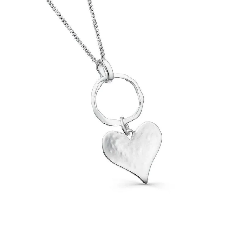 Ladies necklaces collectible pieces-Sea Gems Silver Cornish Circle & Heart Necklace