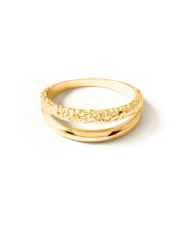 Ladies rings cute styles-Dopio Gold Ring