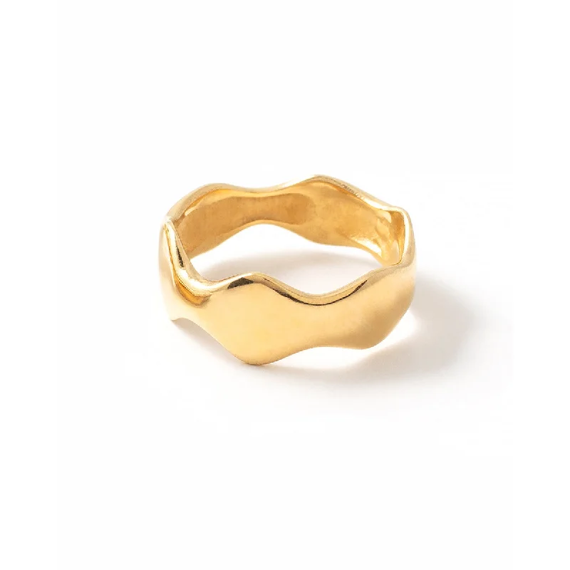 Ladies rings jade accents-Corva Gold Vermeil Ring