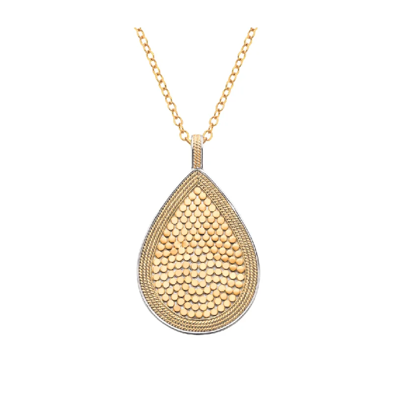 Ladies necklaces multi-chain-Anna Beck Gold Teardrop Necklace