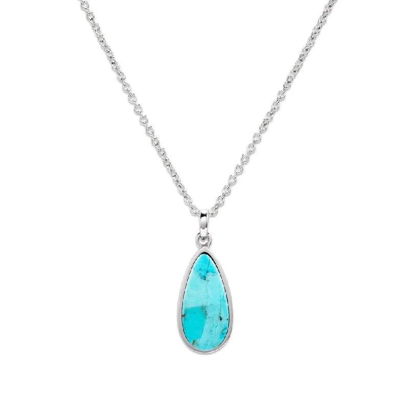 Ladies necklaces memory treasures-Unique & Co Silver and Turquoise Necklace