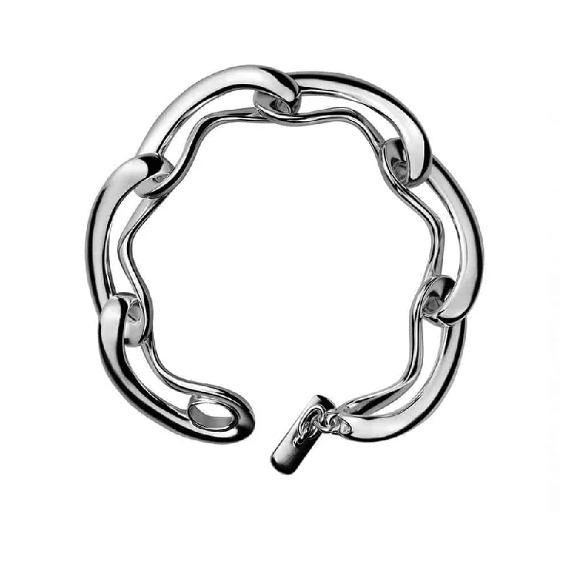 Ladies bracelets sister sets-Infinity Sterling Silver Bracelet