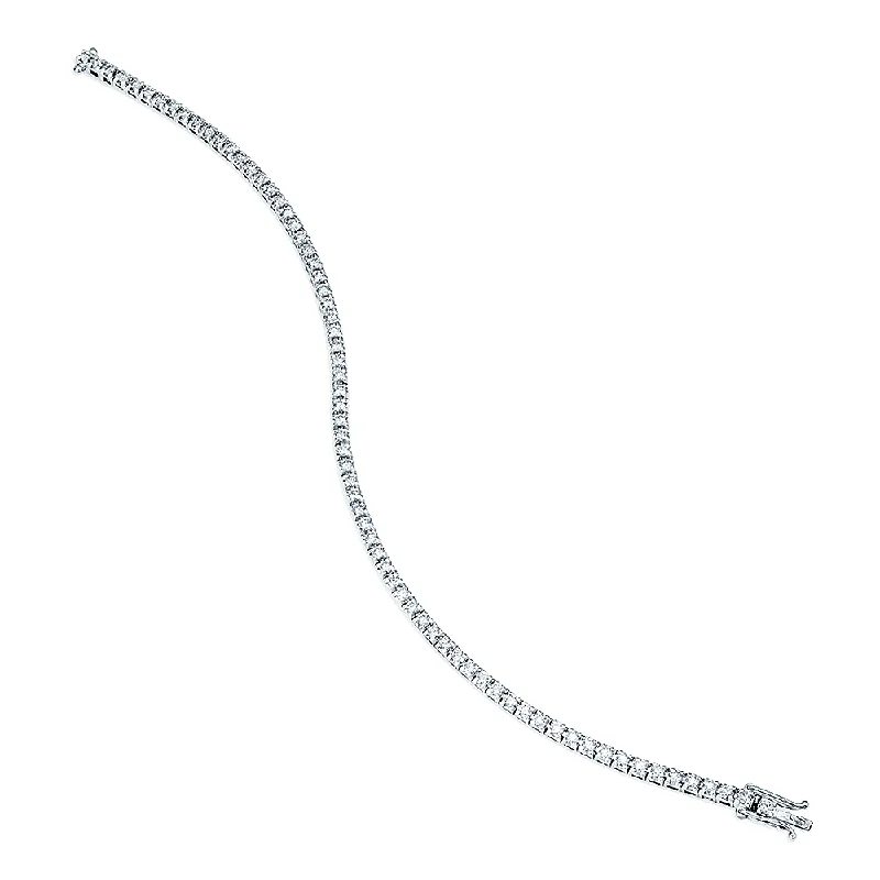 Ladies bracelets geometric shapes-18ct White Gold Brilliant Cut Diamonds Claw Set Tennis Bracelet