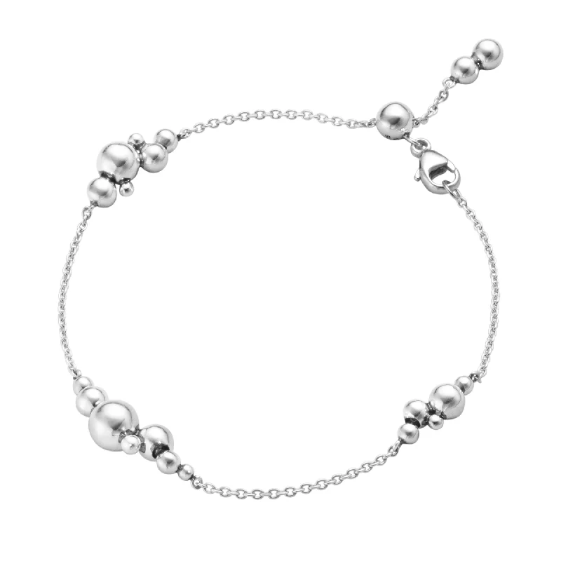 Ladies bracelets office wear-Moonlight Grapes Silver Chain Bracelet