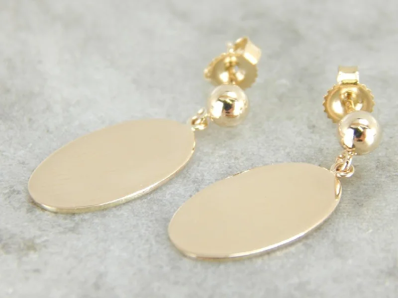 Ladies earrings colorful gems-Simple, Sophisticated Gold Oval Drop Earrings