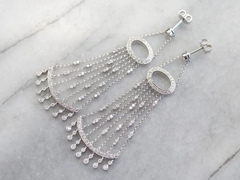 Ladies earrings customer feedback-Glamorous Diamond Chandelier Drop Earrings