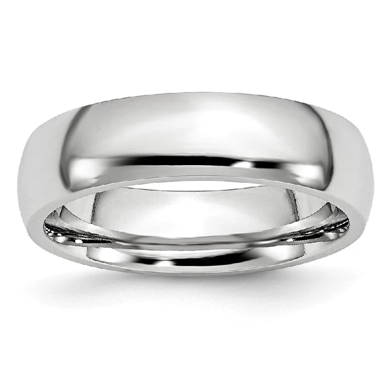 Ladies rings holiday gifts-6mm Cobalt Polished Domed Standard Fit Band