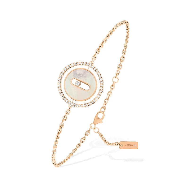 Ladies bracelets store locations-Lucky Move 18ct Pink Gold & White Mother Of Pearl Bracelet