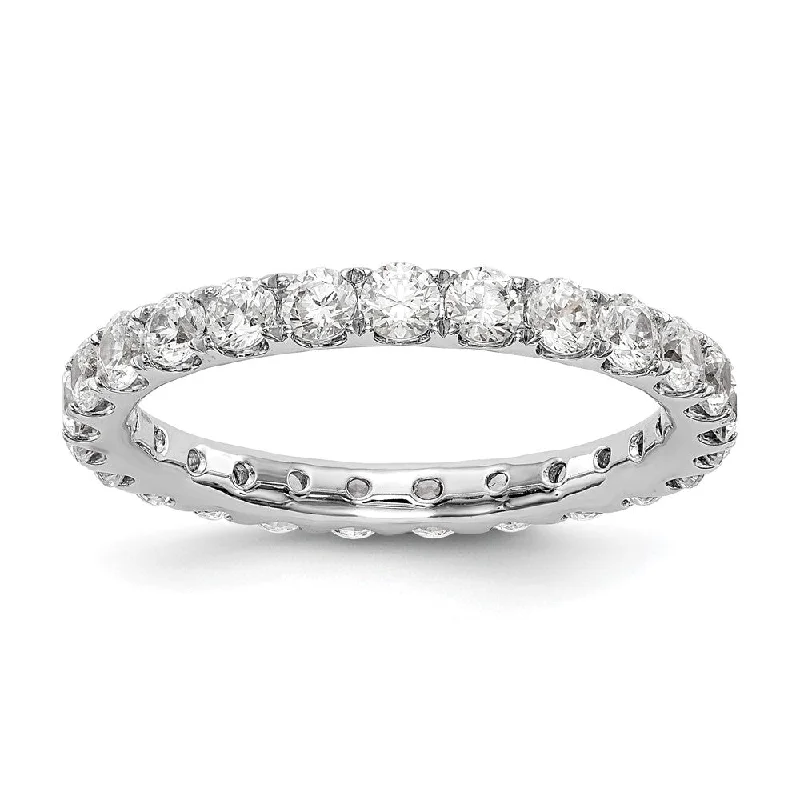 Ladies rings lightweight feel-2.4mm Platinum U Shared Prong 1.5 Ctw Diamond Eternity Band