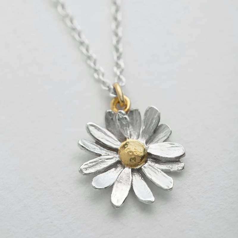 Ladies necklaces celebrity looks-Alex Monroe Silver and Gold Daisy Necklace