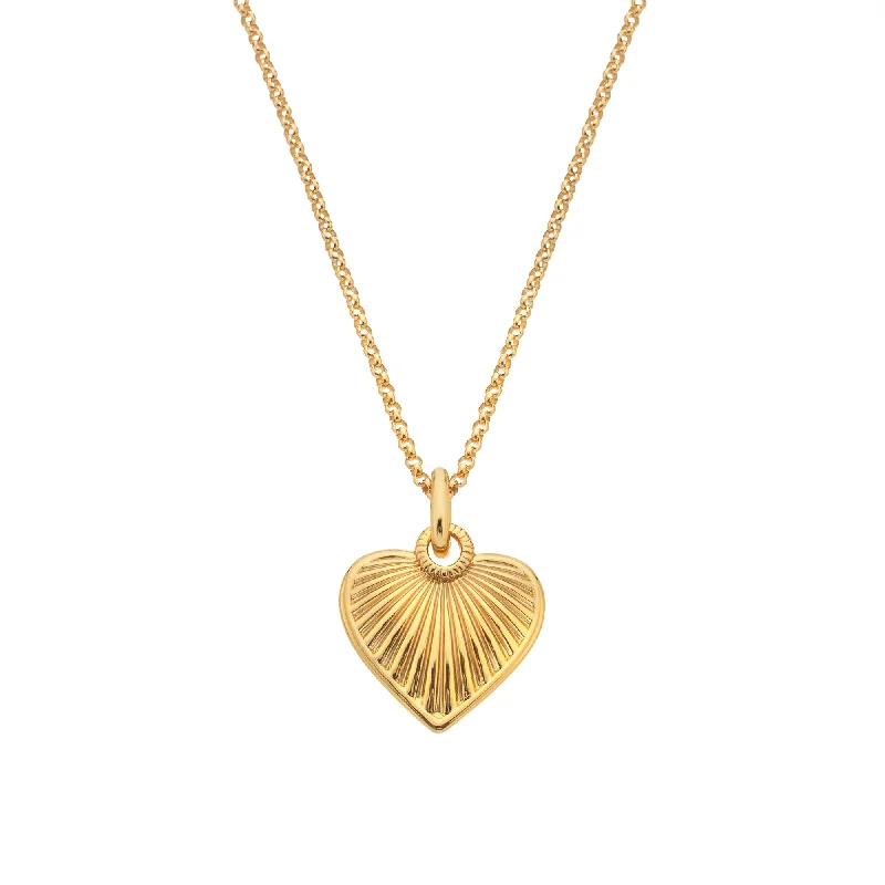 Ladies necklaces floral designs-Hot Diamonds Gold Vermeil Essence Heart Pendant Necklace