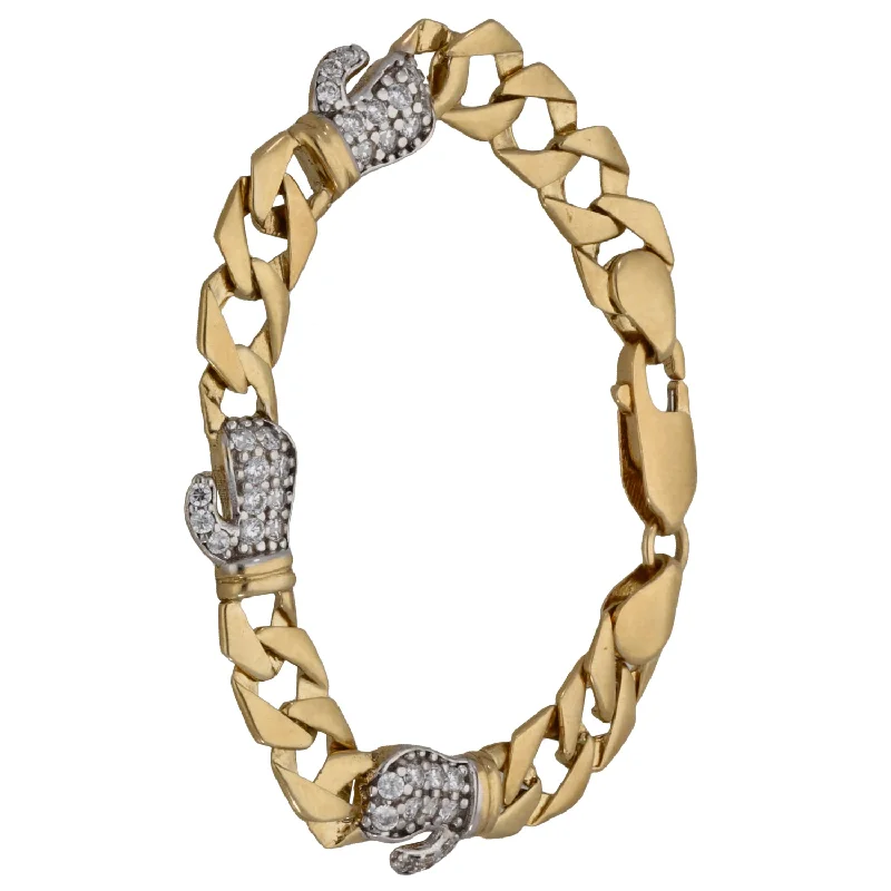 Ladies bracelets e-commerce finds-9ct Gold Cubic Zirconia Boxing Glove Bracelet