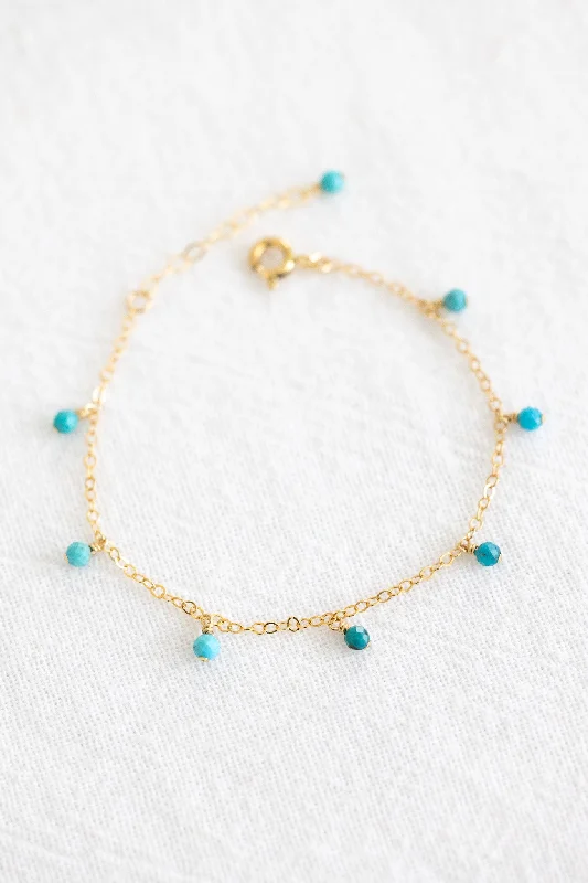 Ladies bracelets luxurious designs-Turquoise Drop Bracelet