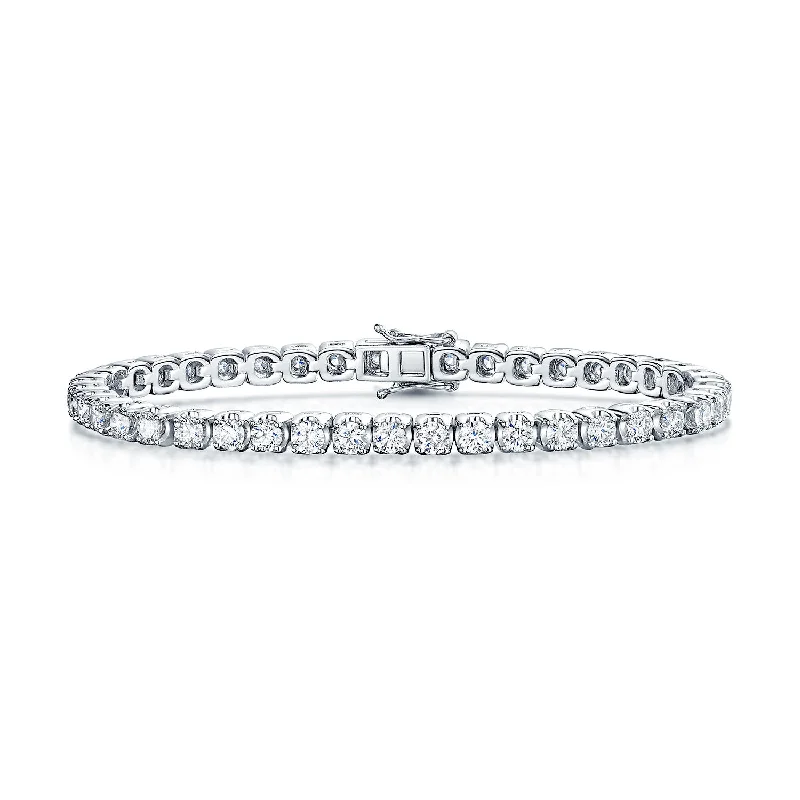 Ladies bracelets trending designs-Platinum Round Brilliant Cut Diamond 6.00ct Tennis Bracelet