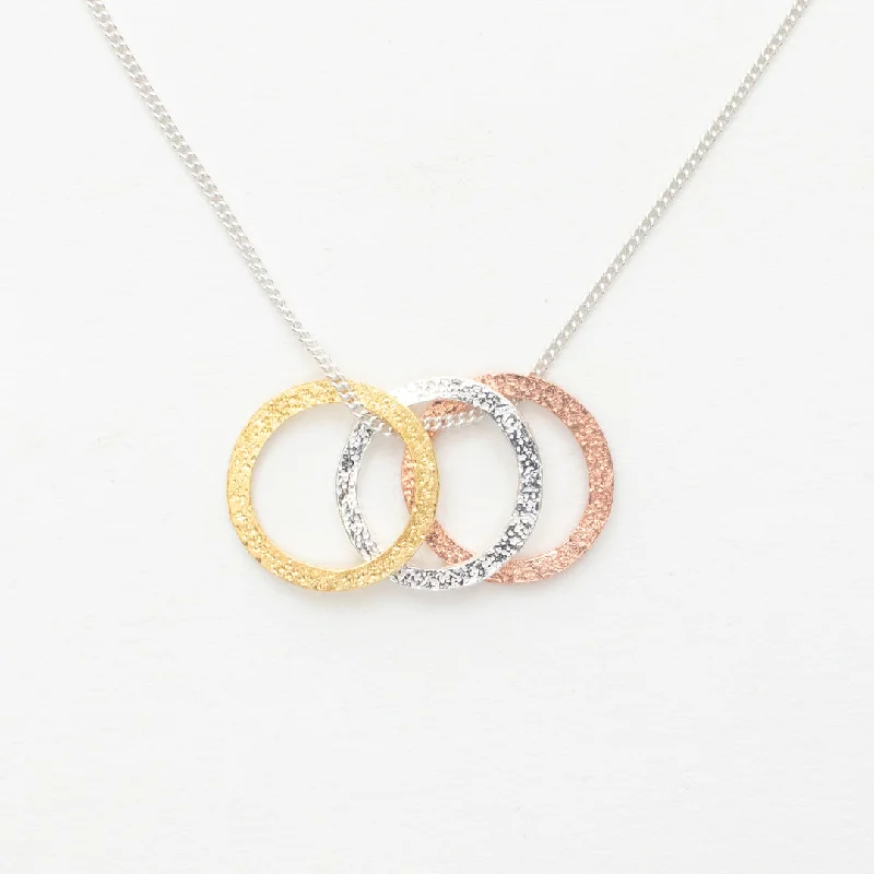 Ladies rings natural stones-Stella Triple Ring Necklace