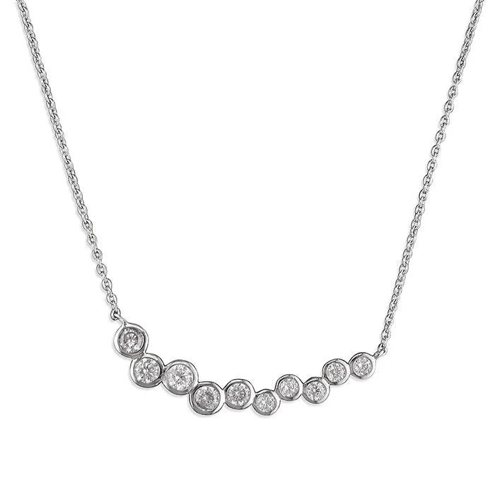 Ladies necklaces engagement surprises-Sterling Silver and Cubic Zirconia Necklace