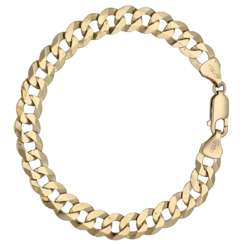 Ladies bracelets star motifs-9ct Gold Curb Bracelet