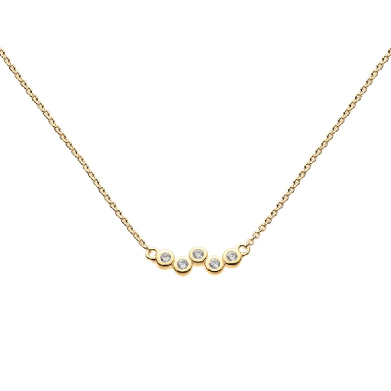 Ladies necklaces trending styles-Gold Vermeil Cubic Zirconia Scatter Necklace