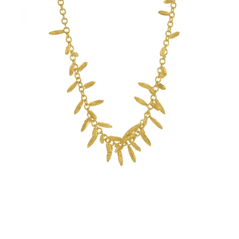 Ladies necklaces gift choices-Alex Monroe Fennel Kissing Seed Necklace - 22ct Gold Plate