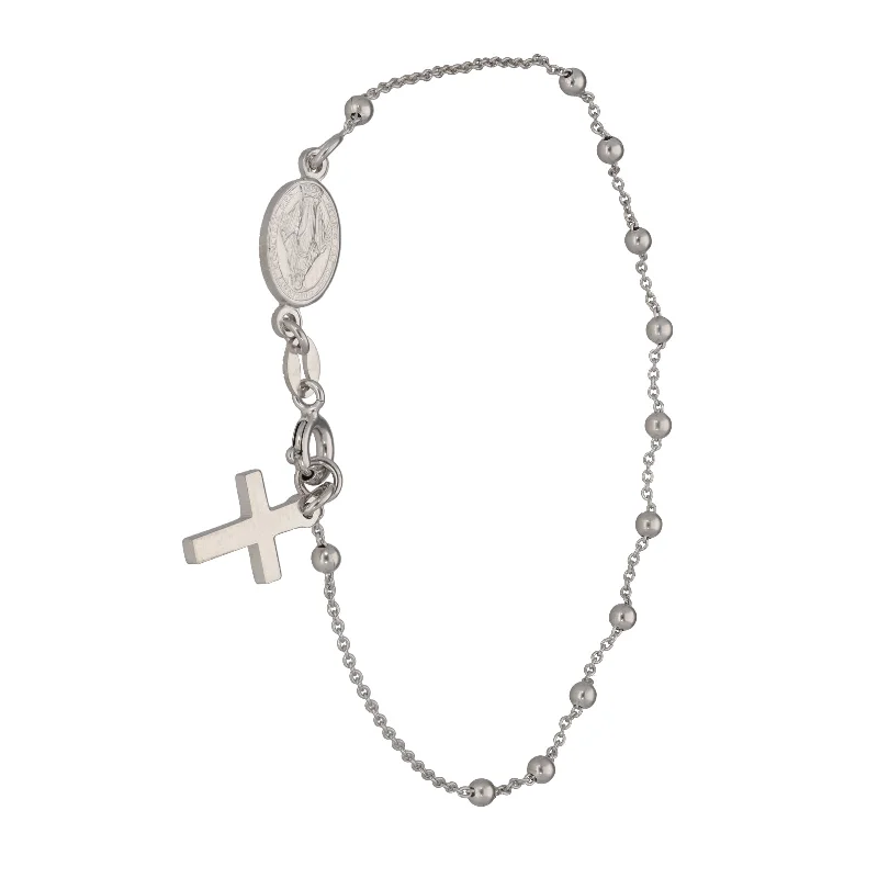 Ladies bracelets global brands-New Sterling Silver Rosary Bracelet