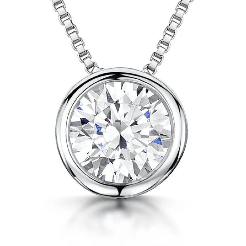 Ladies necklaces minimalist appeal-Jools Sterling Silver Cubic Zirconia Petite Pendant Necklace